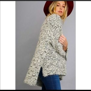 Umgee Cream Textured Crew Neck Sweater